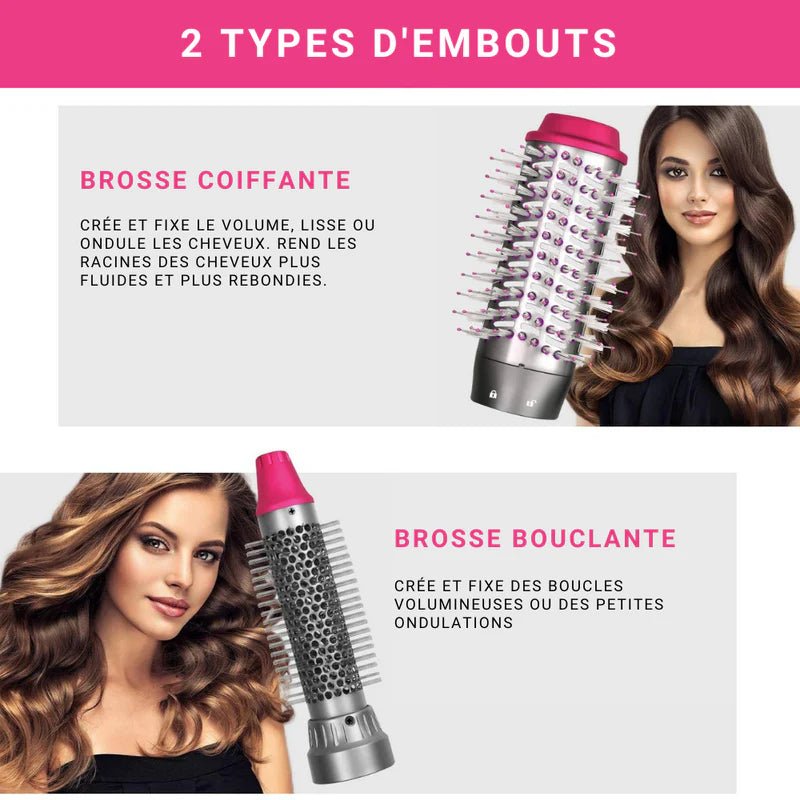 Brosse Sèche - Cheveux 3 en 1 : PARFAIT POUR AVOIR LES CHEVEUX SÉCHÉS, BOUCLÉS OU LISSÉS ! - TrendlyLux™