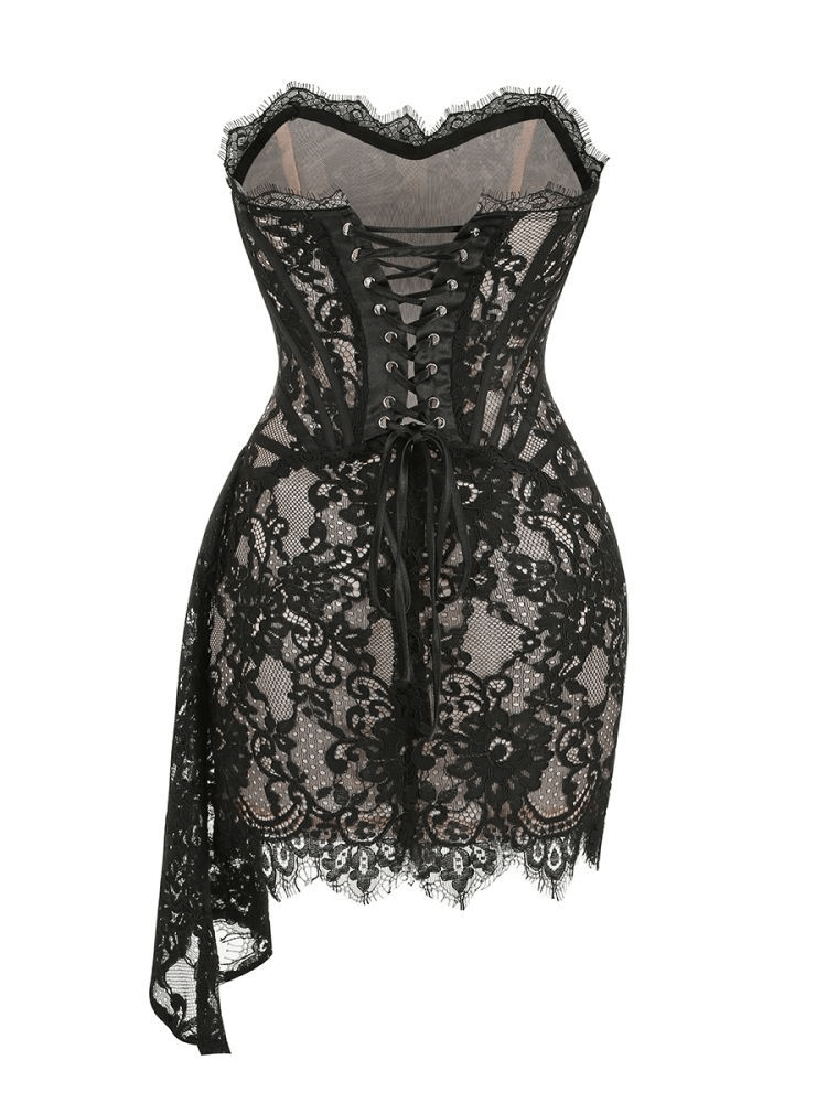 Robe Minia en Dentelle Sans Bretelles - Style Romantique et Élégant pour Soirées et Occasions Spéciales - TrendlyLux™